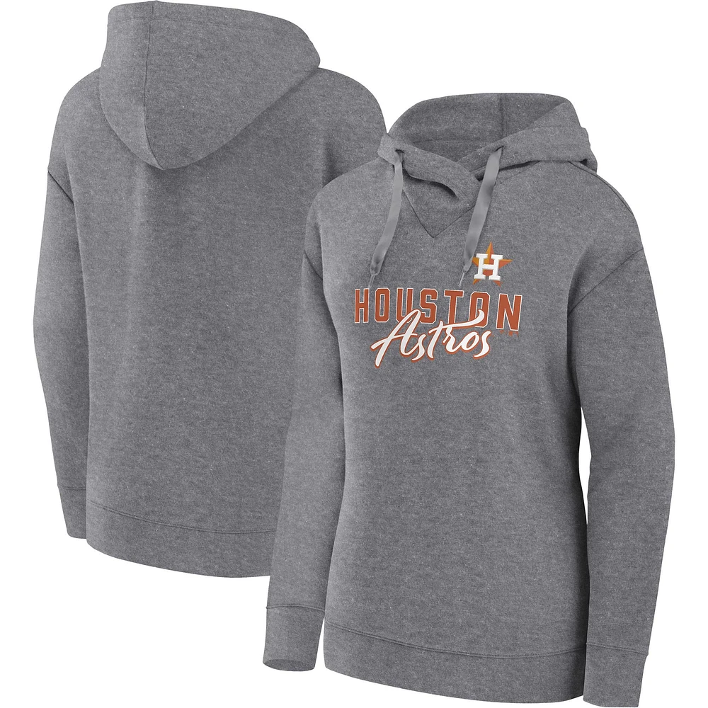 Women's Fanatics Heather Gray Houston Astros Script Favorite Lightweight Pullover Hoodie