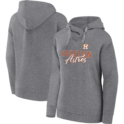 Sweat à capuche léger Fanatics Heather Grey Houston Astros Script Favorite pour femmes