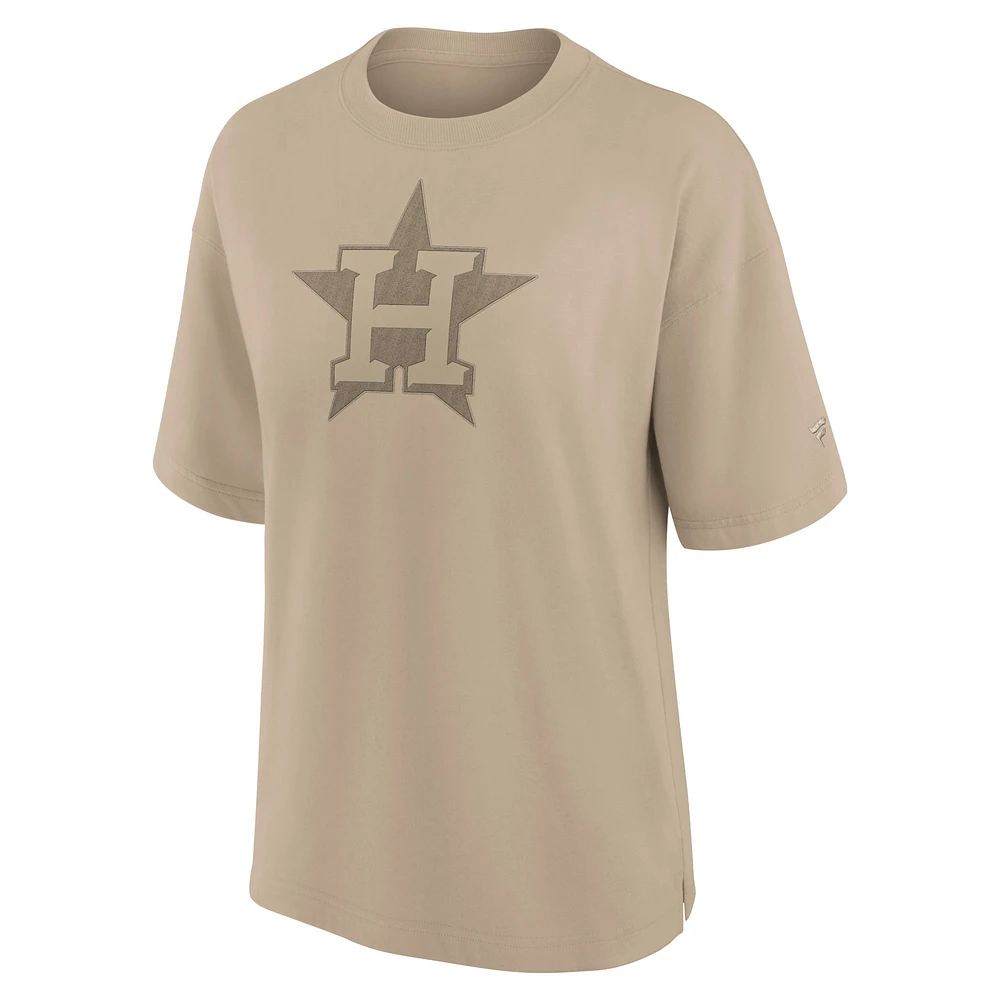 Women's Fanatics Khaki Houston Astros Elements Oversized T-Shirt