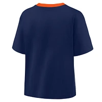 T-shirt surdimensionné à col en V pour femme Fanatics bleu marine/graphite Houston Astros Race To Win