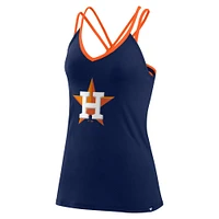 Débardeur à col en V dans le dos croisé Fanatics pour femmes, bleu marine, Houston Astros Barrel It Up