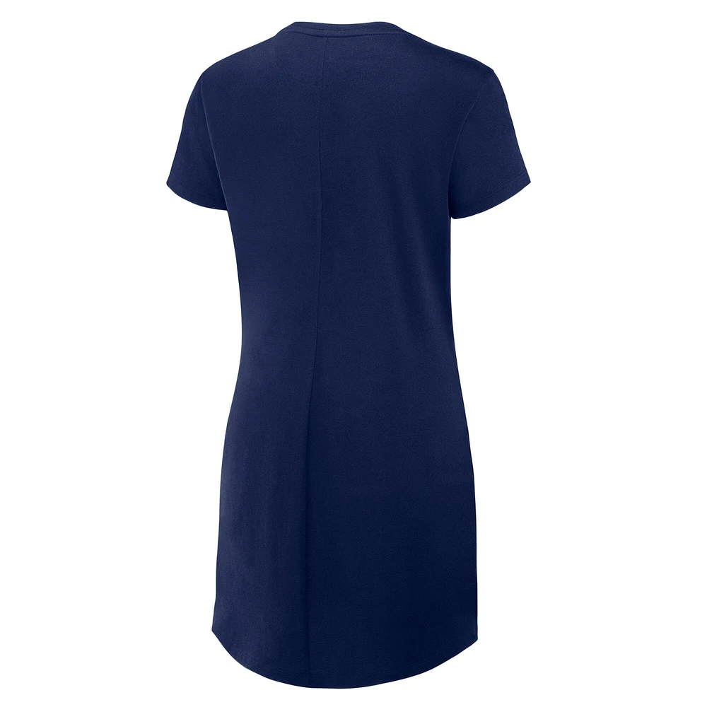 Women's Fanatics Navy Houston Astros Ruched Drape T-Shirt Dress
