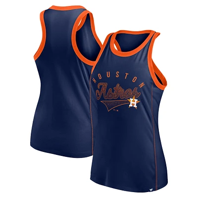 Débardeur Fanatics Navy Houston Astros Tailsweep Fashion Racerback Strass pour femmes