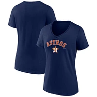 Women's Fanatics Navy Houston Astros Team Lockup V-Neck T-Shirt