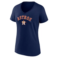 Women's Fanatics Navy Houston Astros Team Lockup V-Neck T-Shirt