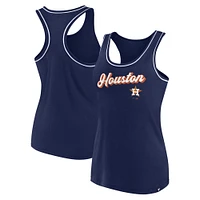 Débardeur à dos nageur Fanatics pour femmes bleu marine Houston Astros Wordmark Logo