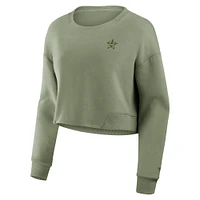 Sweat-shirt court Fanatics Olive Houston Astros Studio pour femme