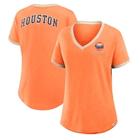 Women's Fanatics Orange Houston Astros Binge Worthy Stadium Slub V-Neck T-Shirt