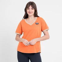 Women's Fanatics Orange Houston Astros Binge Worthy Stadium Slub V-Neck T-Shirt