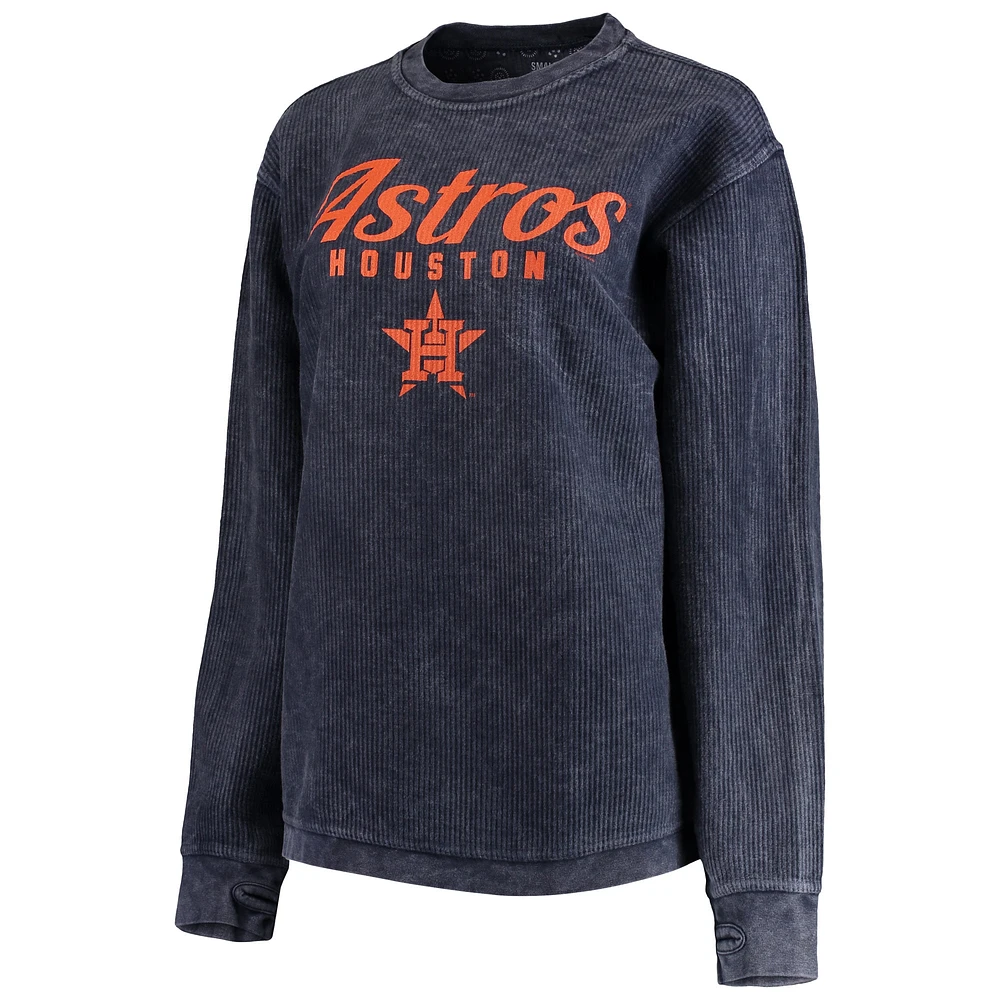 Women's G-III 4Her by Carl Banks Navy Houston Astros Comfy Cord Pullover Sweatshirt