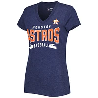 T-shirt à encolure en V pour femme G-III 4Her by Carl Banks bleu marine Houston Astros Dream Team