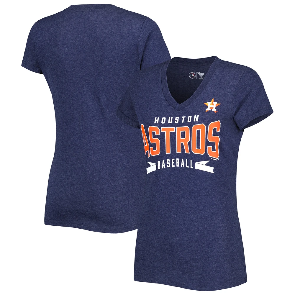 T-shirt à encolure en V pour femme G-III 4Her by Carl Banks bleu marine Houston Astros Dream Team