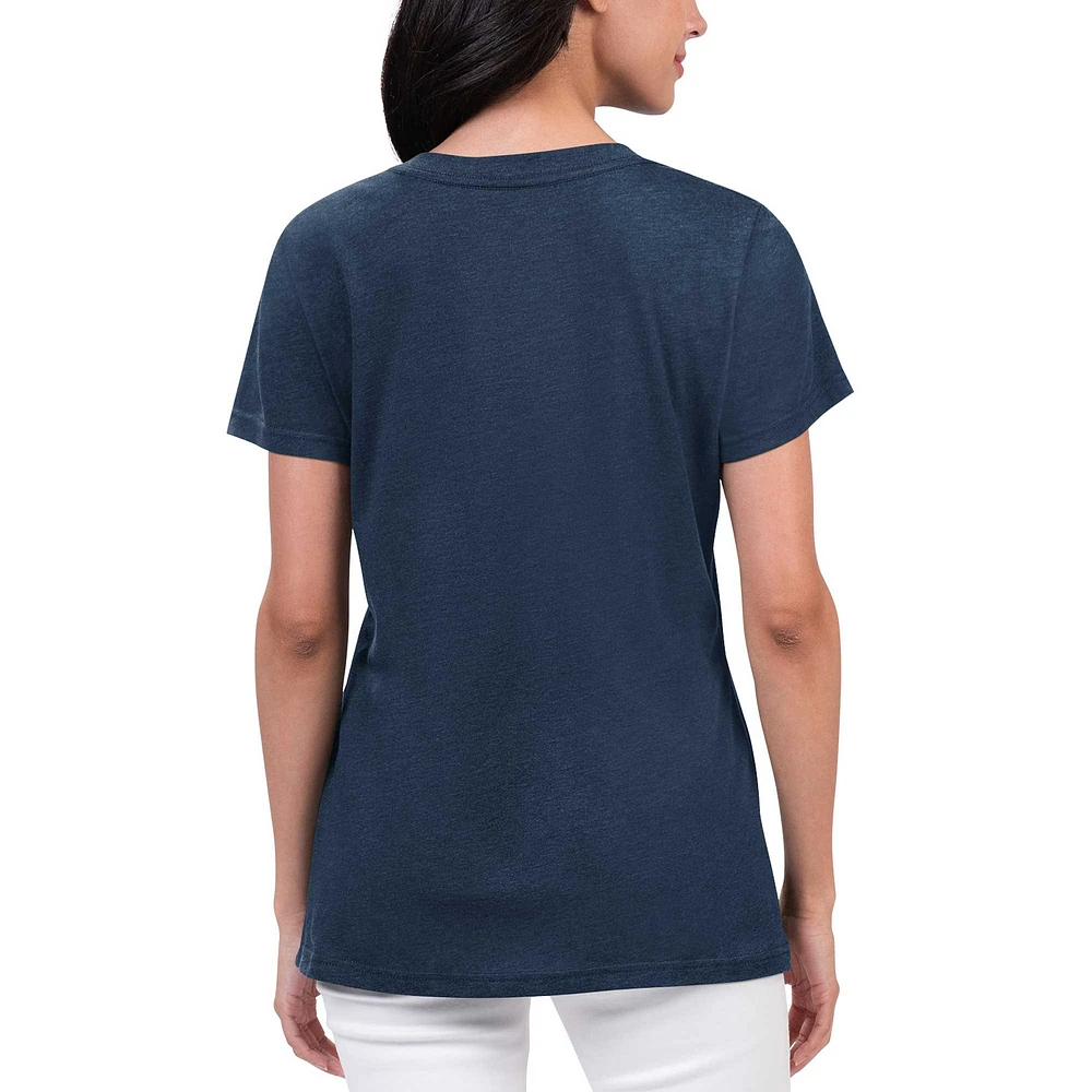 T-shirt à col en V G-III 4Her par Carl Banks pour femmes, bleu marine