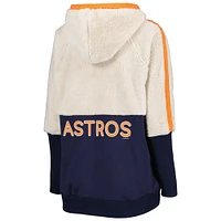 Sweat à capuche Raglan pour femme G-III 4Her by Carl Banks Oatmeal/Navy Houston Astros Shuffle It