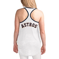 Women's G-III 4Her by Carl Banks White Houston Astros Tater Racerback Tank Top