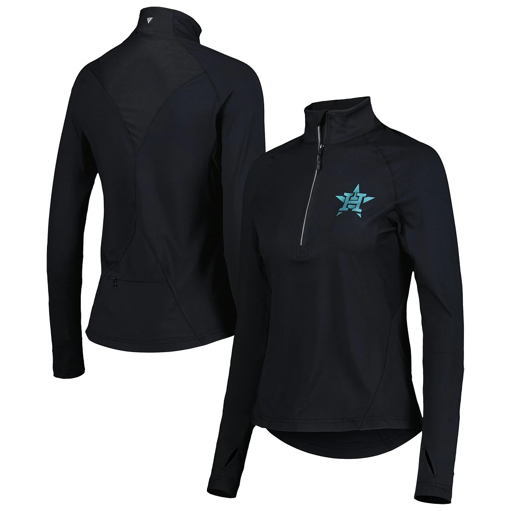 Women's Levelwear Black Houston Astros Energy Quarter-Zip Jacket