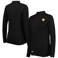 Veste Levelwear Houston Astros Verse Asymétrique Raglan Tri-Blend Quarter-Zip pour femme Noir