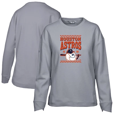 Women's Levelwear Gray Houston Astros Fiona Inaugural Pullover Sweatshirt