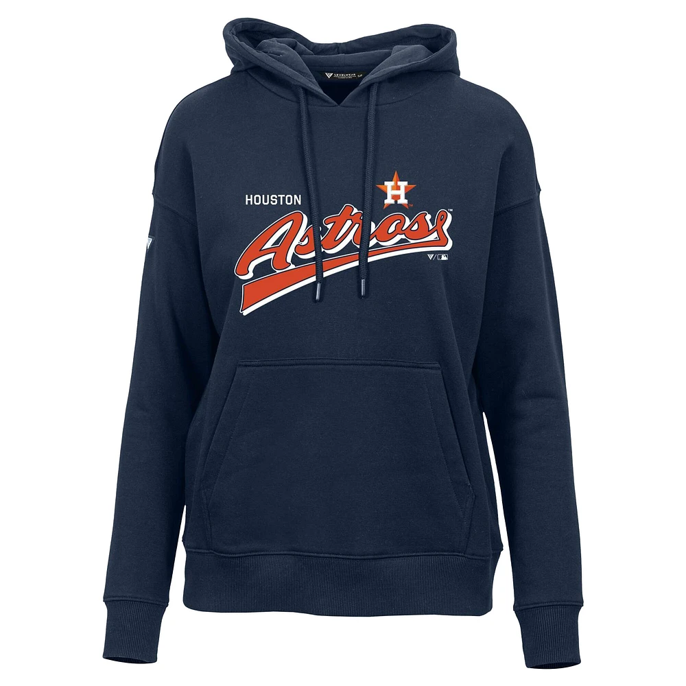 Sweat à capuche bleu marine Houston Astros Adorn Retro Team 2.0 pour femme Levelwear