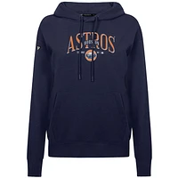 Women's Levelwear Navy Houston Astros  Adorn Throwback Spellout Pullover Hoodie