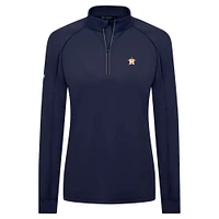 Women's Levelwear Navy Houston Astros Kinetic Insignia 2.0 Raglan Quarter-Zip Top