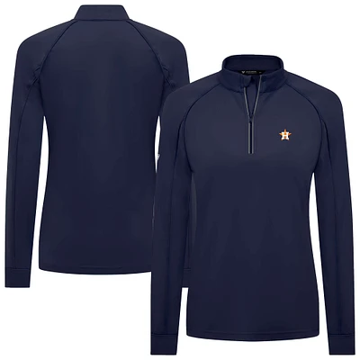 Women's Levelwear Navy Houston Astros Kinetic Insignia 2.0 Raglan Quarter-Zip Top
