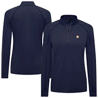 Women's Levelwear Navy Houston Astros Kinetic Insignia 2.0 Raglan Quarter-Zip Top