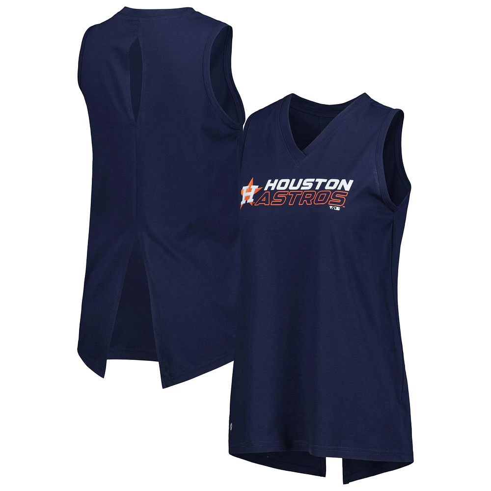 Women's Levelwear  Navy Houston Astros Paisley Chase V-Neck Tank Top