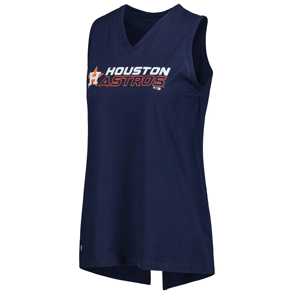 Débardeur à col en V Levelwear Houston Astros Paisley Chase pour femme bleu marine