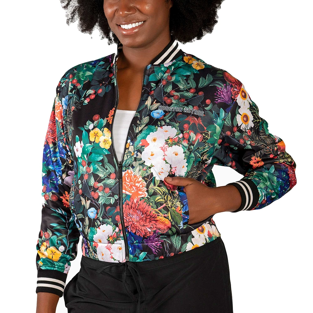 Veste entièrement zippée Marissa pour femme Lusso Black Houston Astros