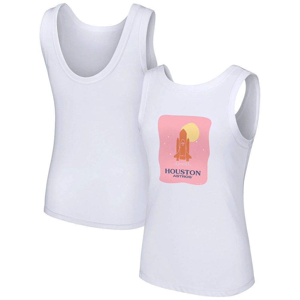 Women's Lusso Style  White Houston Astros Lindy Tank Top