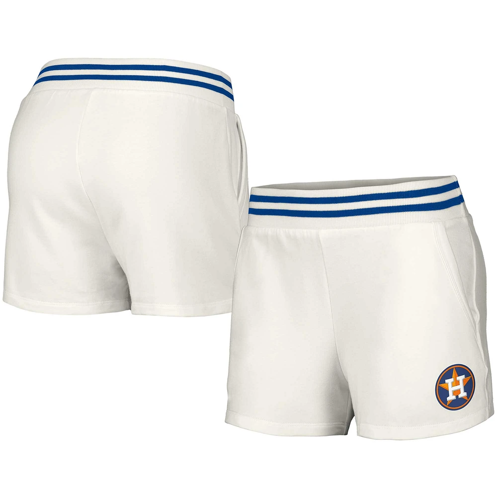 Short à poches triple mélange Lusso Houston Astros Maeg pour femme, blanc