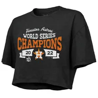 Women's Majestic Threads Black Houston Astros 2022 World Series Champions  Boxy Crop T-Shirt