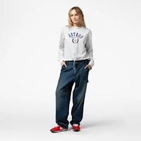 Women's Mitchell & Ness Heather Gray Houston Astros Cropped Toggle Pullover Sweatshirt