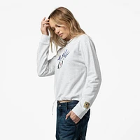Women's Mitchell & Ness Heather Gray Houston Astros Cropped Toggle Pullover Sweatshirt