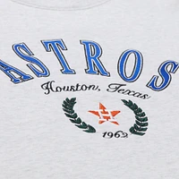 Women's Mitchell & Ness Heather Gray Houston Astros Cropped Toggle Pullover Sweatshirt