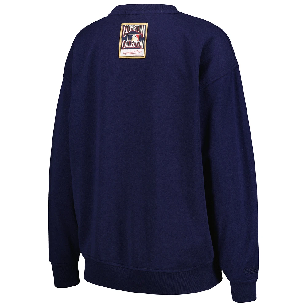 Women's Mitchell & Ness Navy Houston Astros Logo Lt 2.0 Pullover Sweatshirt