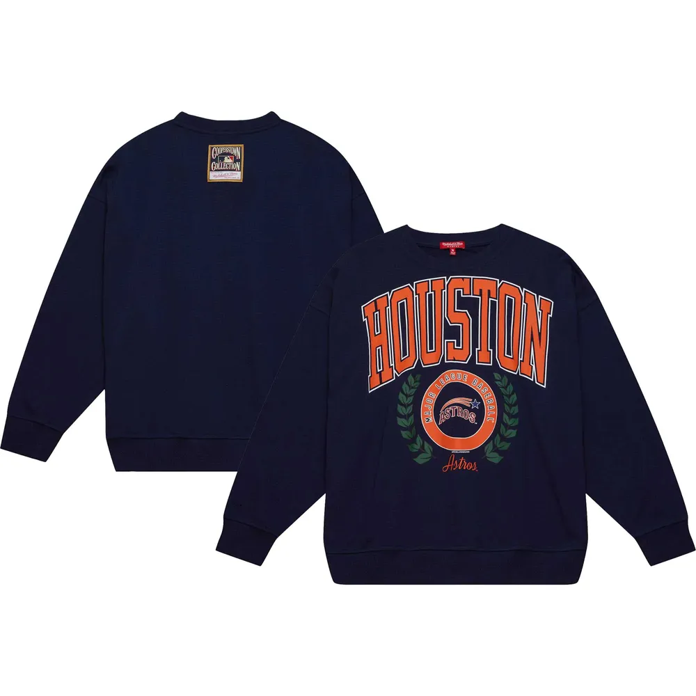 Lids Houston Astros Mitchell & Ness Women's Logo Lt 2.0 Pullover Sweatshirt  - Navy