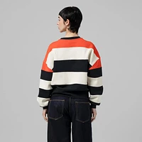 Women's Mitchell & Ness  Orange/Black Houston Astros Cooperstown Collection Blocked Fleece Pullover Sweatshirt