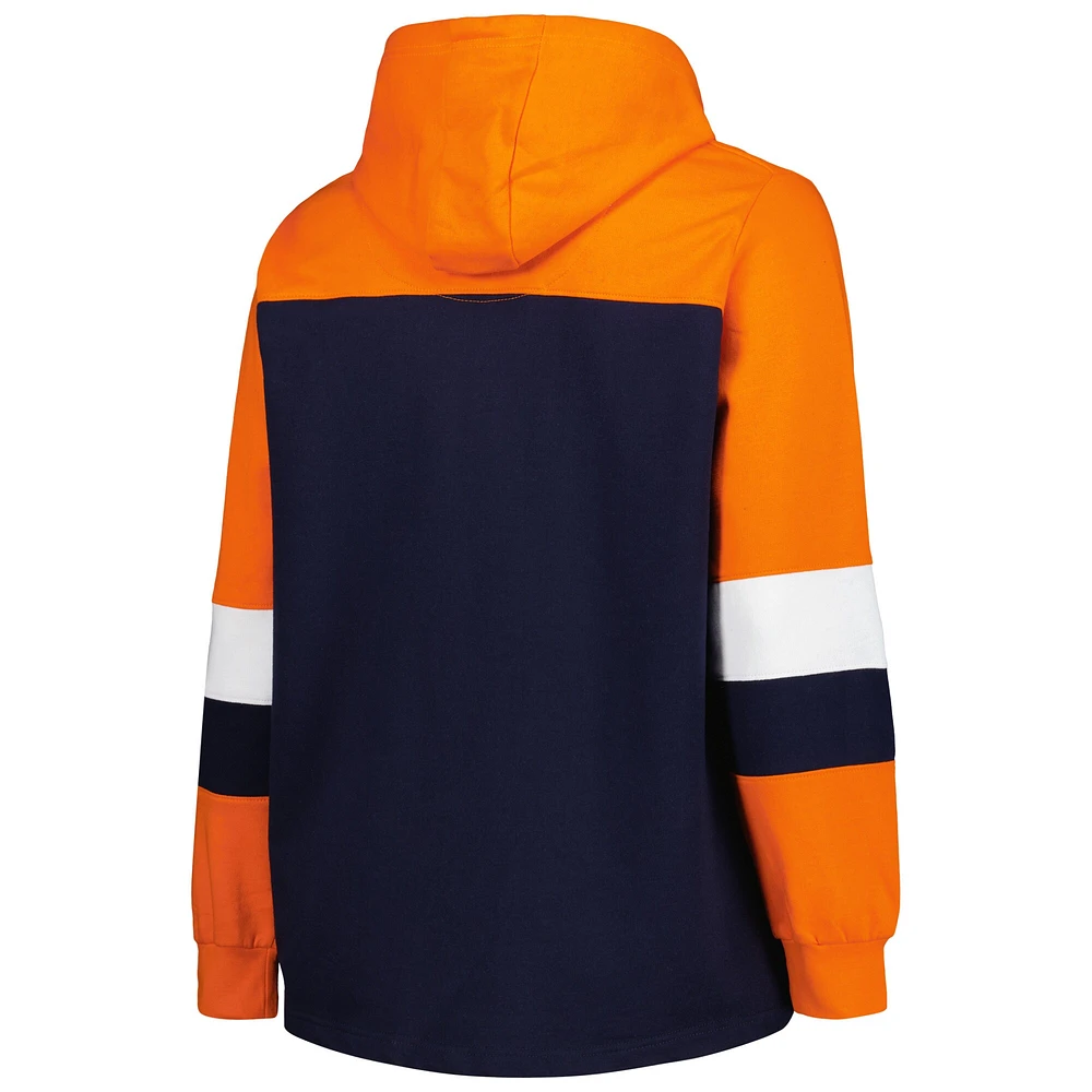 Women's Navy Houston Astros Plus Colorblock Pullover Hoodie