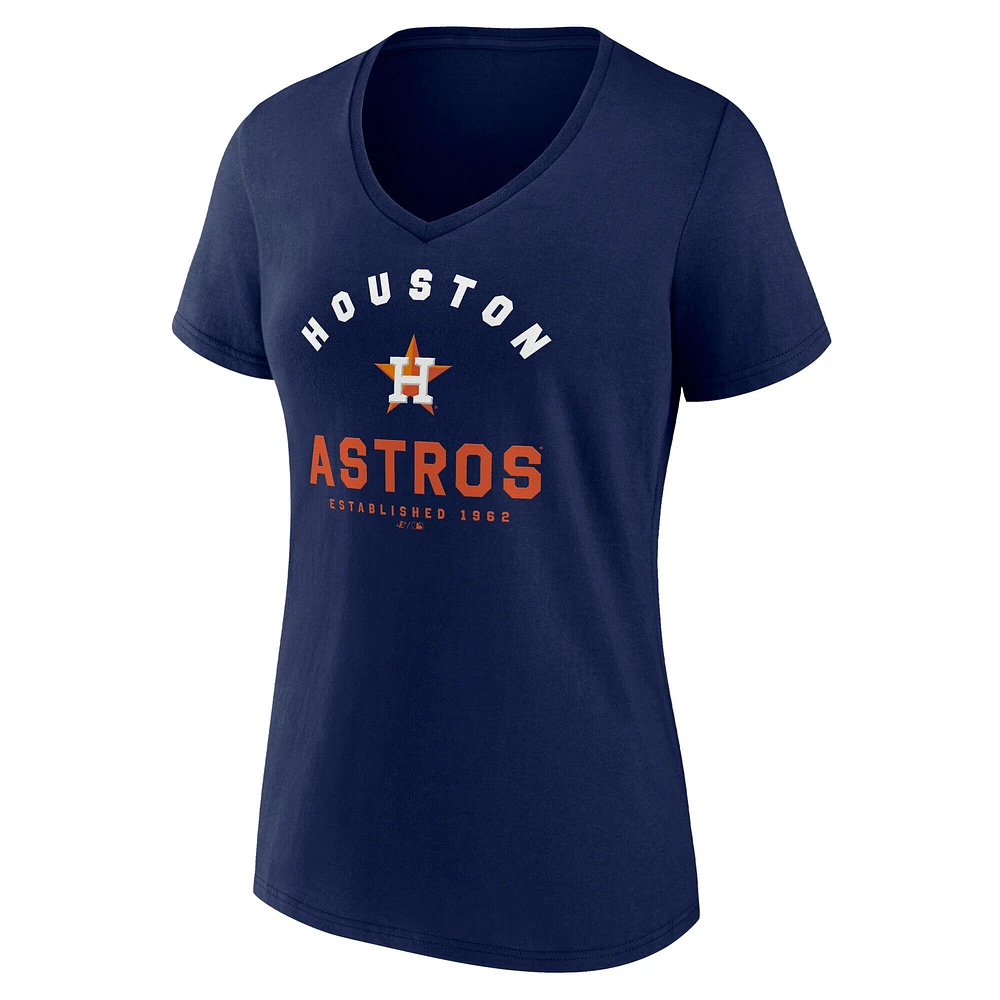 Women's  Navy Houston Astros Unrivaled V-Neck T-Shirt