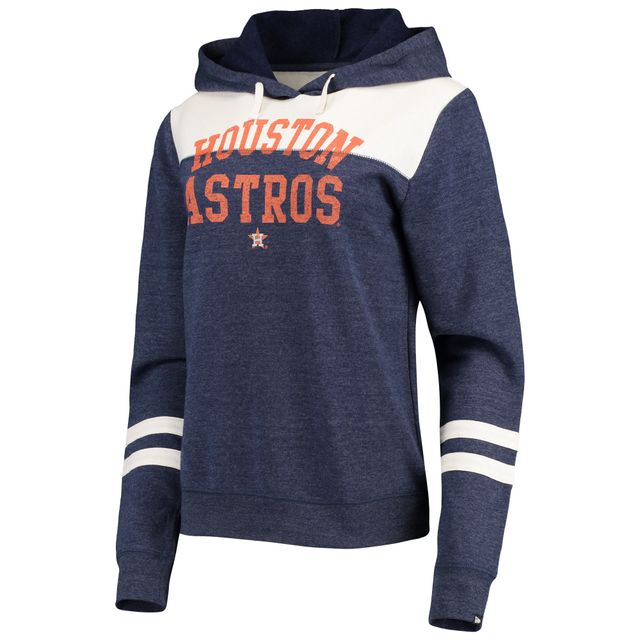 Chandail à capuchon tri-mélange colorblock Houston Astros New Era bleu marine chiné/blanc pour femme