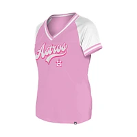 Women's New Era Light Pink Houston Astros Gameday V-Neck T-Shirt
