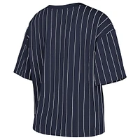Women's New Era  Navy Houston Astros 2025 City Connect Boxy Pinstripe T-Shirt