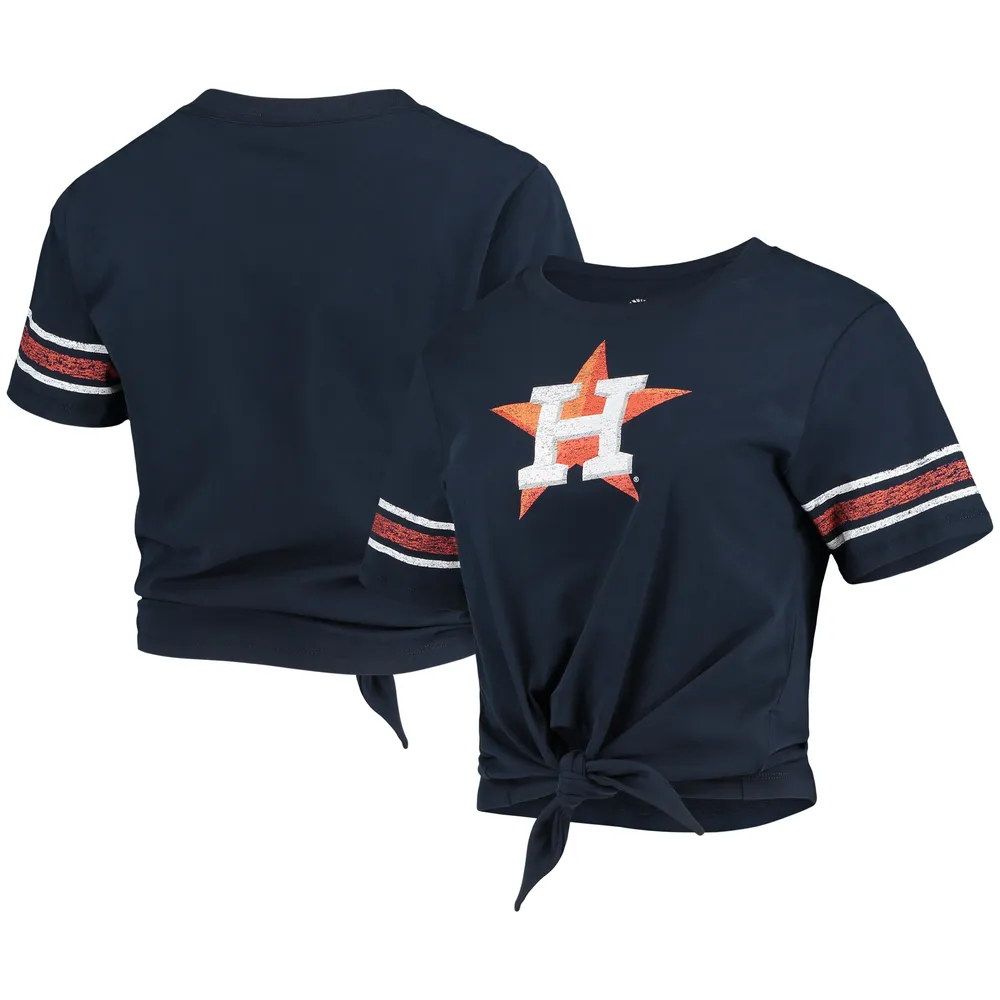 New Era Women's New Era Navy Houston Astros Front Tie Scoop Neck T-Shirt