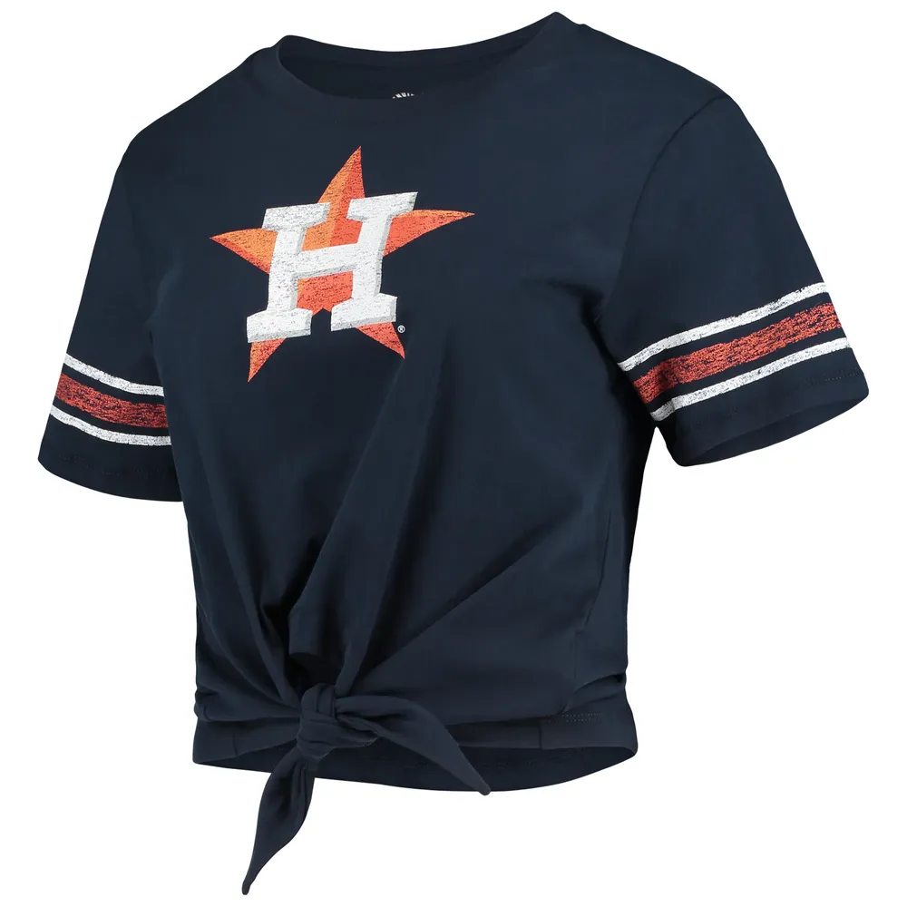 New Era Women's New Era Navy Houston Astros Front Tie Scoop Neck T-Shirt