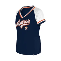 Women's New Era Navy Houston Astros Gameday Raglan V-Neck T-Shirt