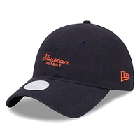 Women's New Era Navy Houston Astros Script 9TWENTY Adjustable Hat