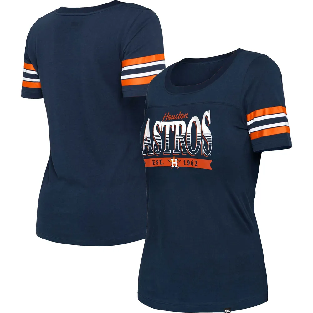 Lids Houston Astros New Era Women's Team Stripe T-Shirt - Navy