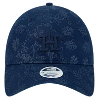 Casquette ajustable 9TWENTY à motif floral ton sur ton bleu marine des Houston Astros de New Era pour femme